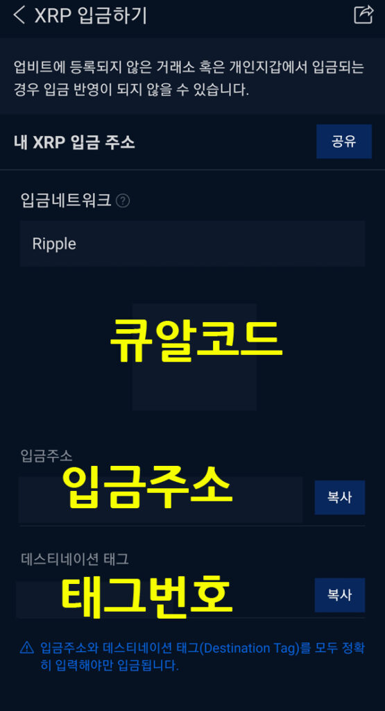 업비트 리플 주소