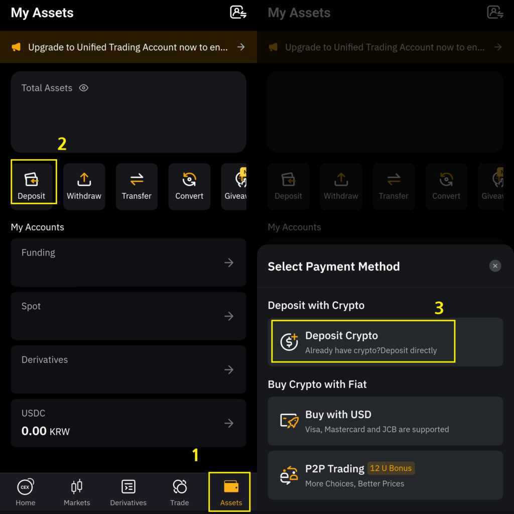 모바일 앱 바이비트 입금