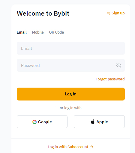 바이비트 이메일 로그인