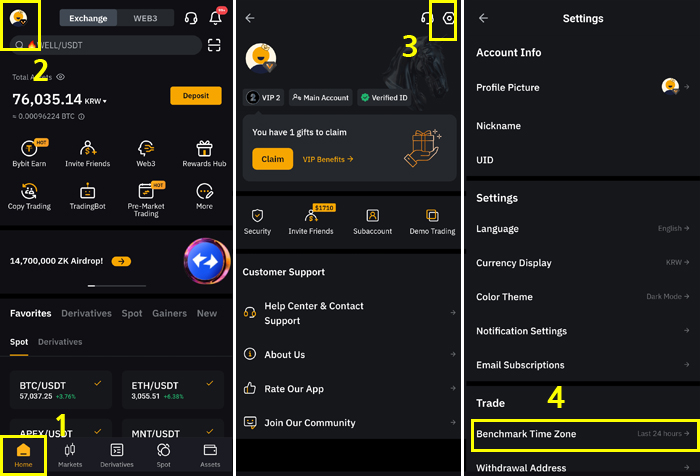 BYBIT BENCHMARK TIME ZONE