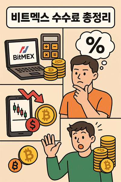 비트코인 기반의 선물거래소인 비트멕스(BitMEX)의 주요 수수료 항목을 한눈에 확인하세요!